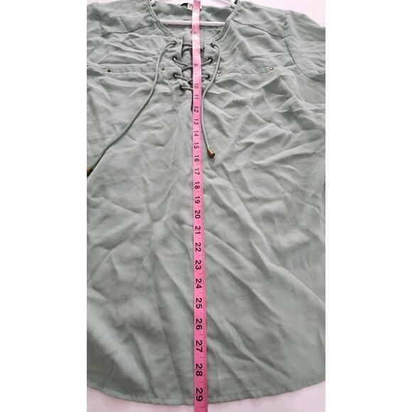 MPH collection green blouse womens plus size 2X Sheer Flowy - Picture 5 of 6